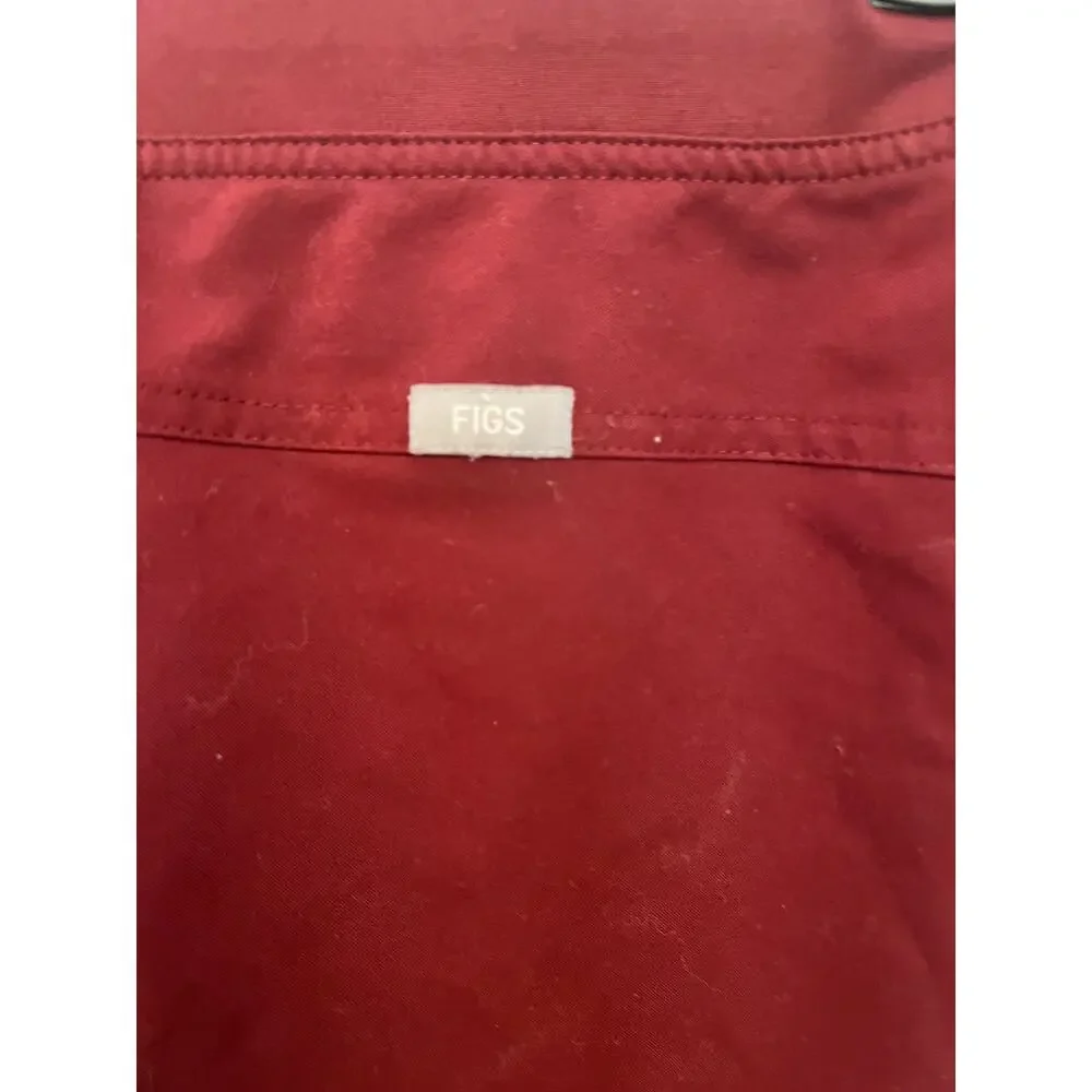 Figs Cairo Cargo Scrub Pants Burgundy Men's XL Elastic Waist Straight Medical